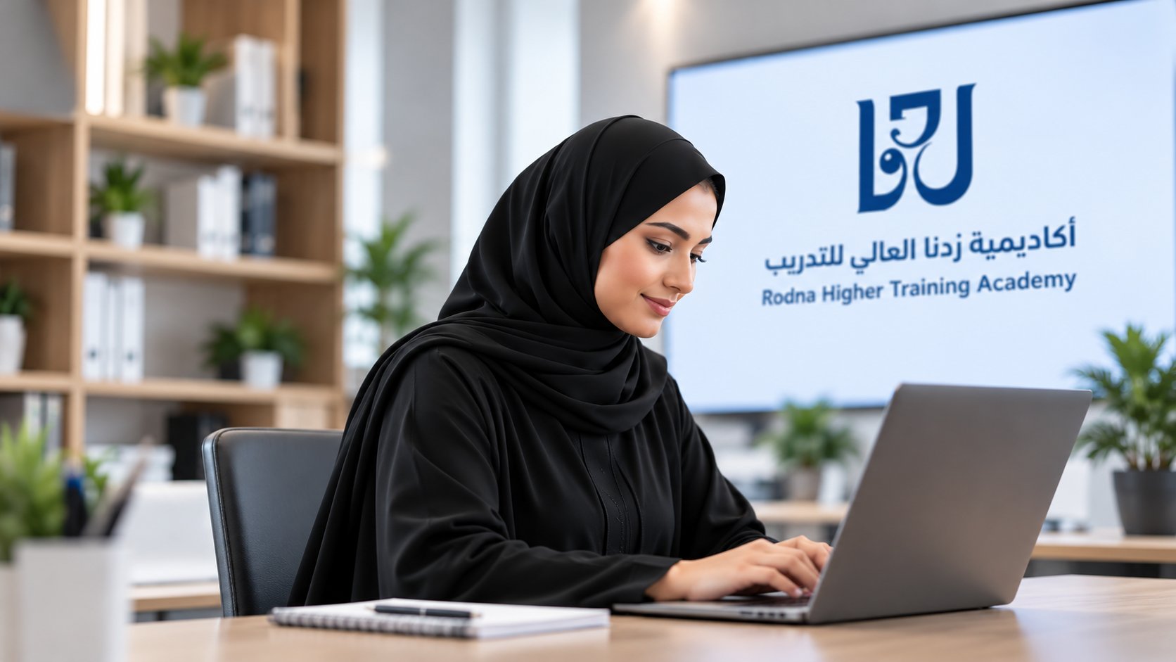متدربة تدرس دبلوم إدارة الموارد البشرية عن بعد